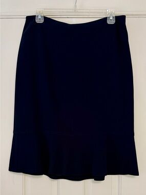 Ann Taylor Black Pencil Skirt with Flounce Hem
